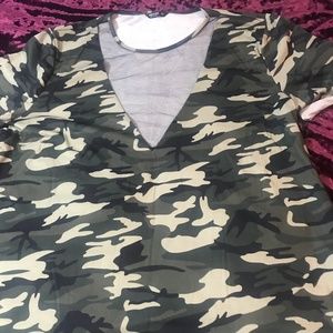 Mesh & camo tee